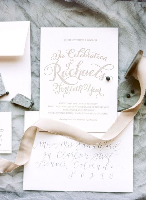 Lilac Gray Invitations