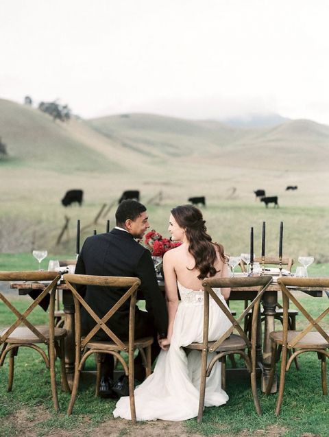 Rustic California Ranch Wedding with Black Tie Style