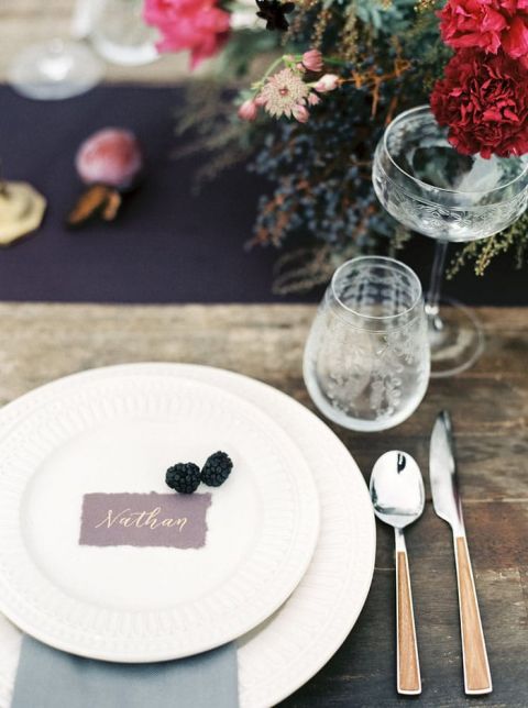 Blackberry and Crystal Place Setting