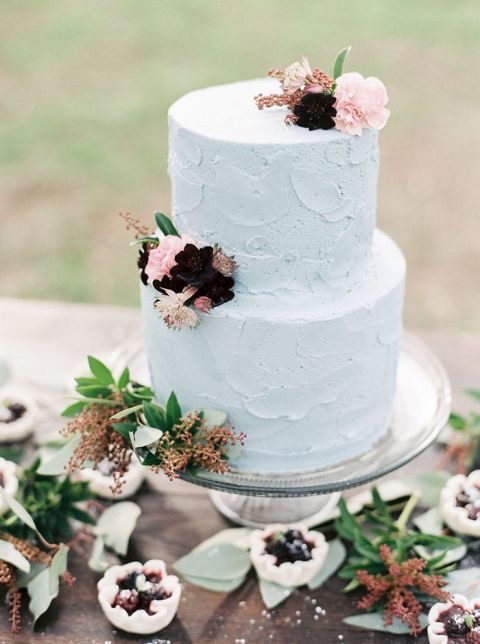 Pastel Wedding Cake with Berry Tarts