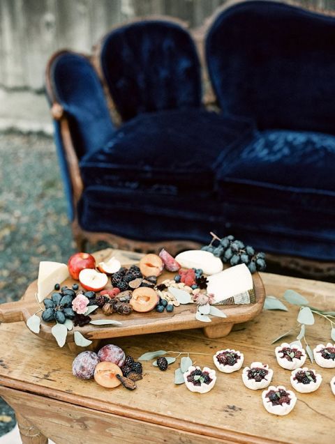 Fruit and Cheese Tray with Berry Tarts