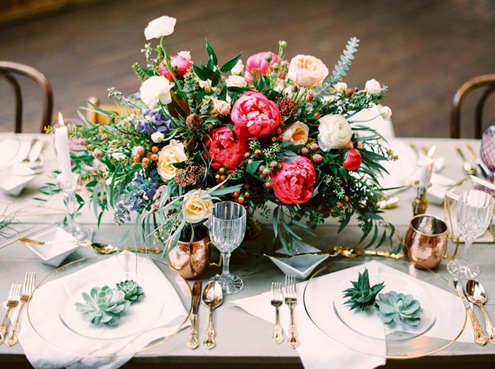 Colorful Boho Shoot in Coral and Copper - Hey Wedding Lady