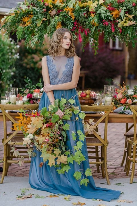Farewell to Fall with Colorful Wedding Dresses - Hey Wedding Lady