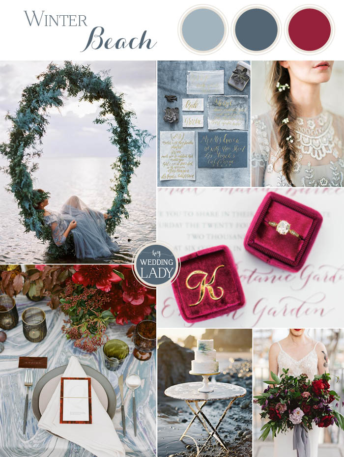 Winter Beach Wedding Ideas in Frost Blue - Hey Wedding Lady