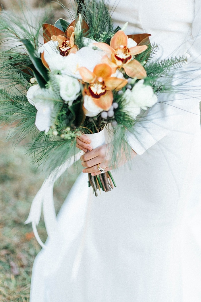 Cozy Winter Greenery Wedding Shoot Hey Wedding Lady