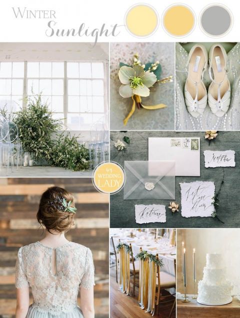 Winter Sunlight - Yellow and Gray Wedding Ideas