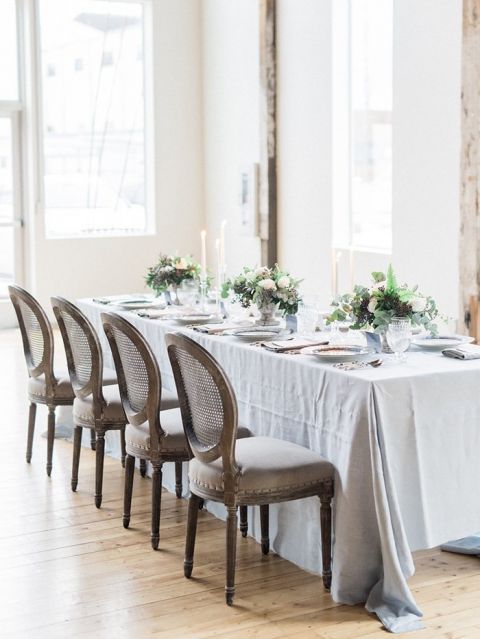 Airy Rustic Reception in Shades of Gray