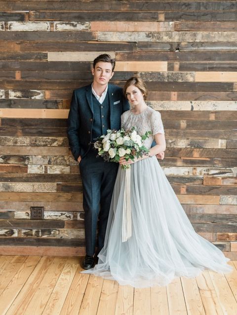 Navy Blue and Gray Wedding Styling