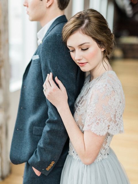 Winter Gray Wedding Portraits