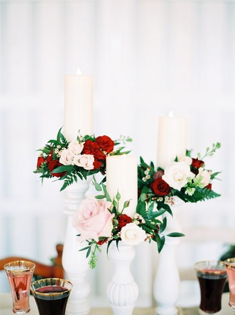 Candlesticks with Floral Wreaths