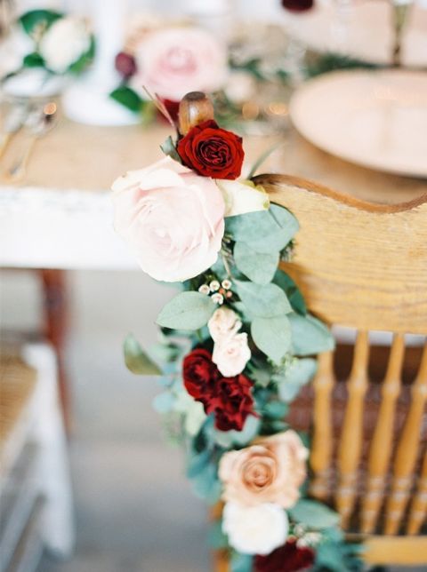 Greenery and Floral Chair Garland