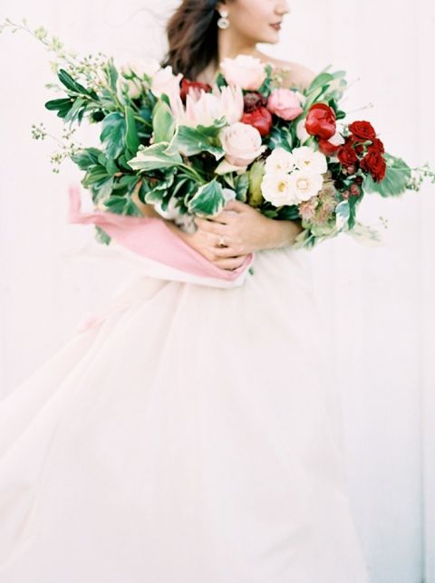 Pink w/ Blush Roses Wedding Bouquet - Vintage