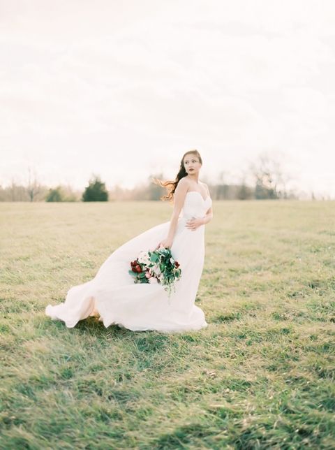 Windswept Bridal Portraits in the Meadow