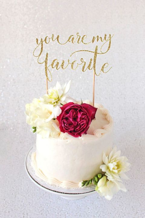 Infinity Symbol with Rainbow Rose Cake Topper