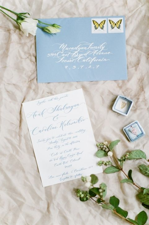 Elegant Blue Wedding Invitations