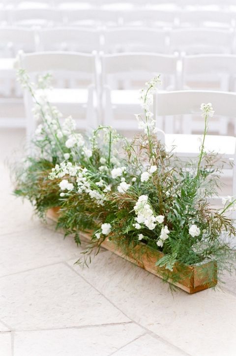 Rustic Flower Box Aisle Decor