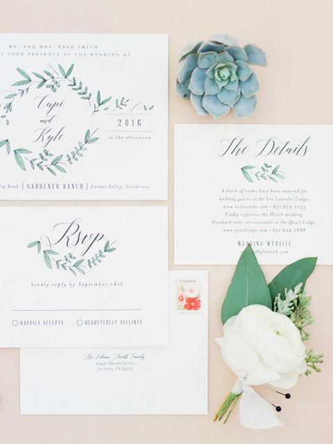 Greenery and Succulent Wedding Invitations