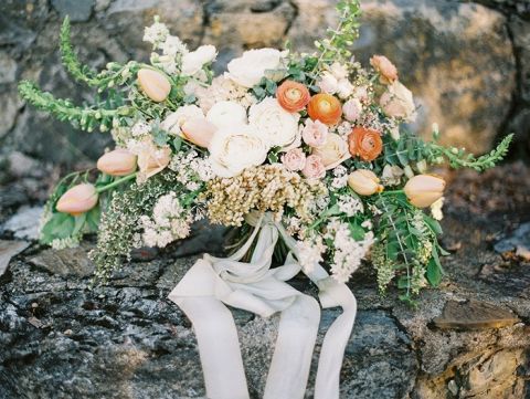 Peach Spring Bridal Bouquet