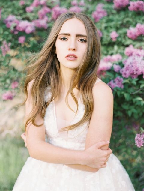 Soft and Romantic Bridal Makeup with Loose Waves