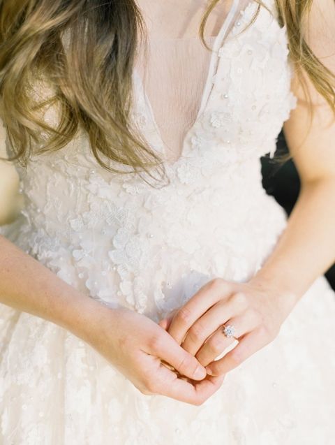 Beaded Floral Lace Wedding Dress