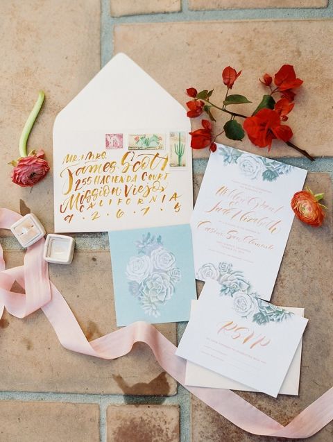 Colorful Hand Lettered Invitation Suite