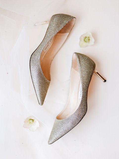 Silver Glitter Wedding Shoes