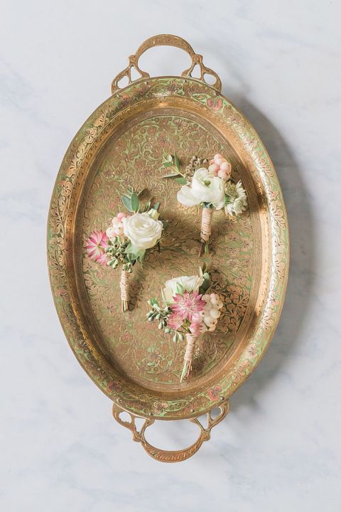 Blush and Gold Wedding Flowers