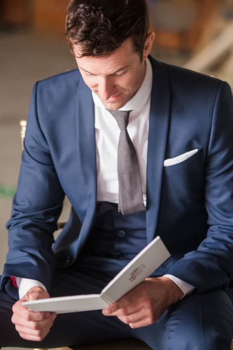 Groom Reading his Vows