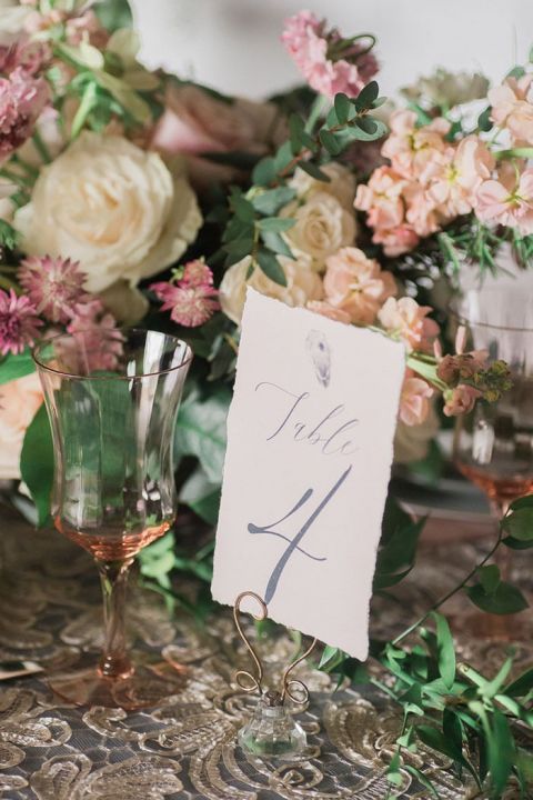 Vintage Inspired Hand Lettered Table Numbers