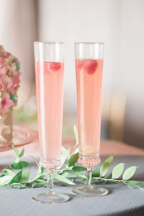 Raspberry Bellini Wedding Cocktails