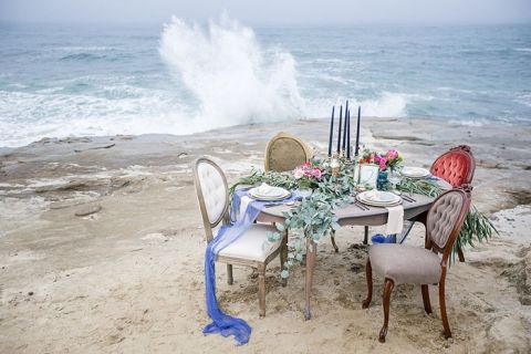 Seaside Sweetheart Table on the La Jolla Cliffs