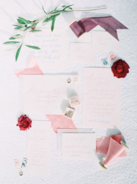 Vintage Wedding Invitations in Blush 