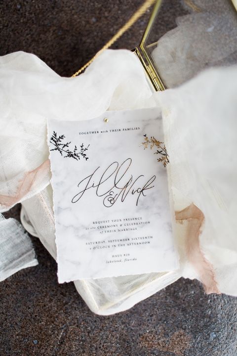 Marble Inspired Wedding Invitations