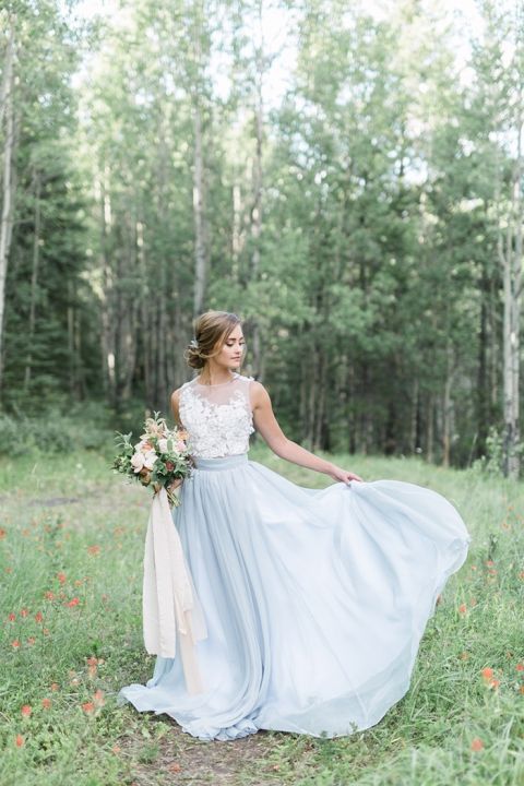 Summer Peach and Sky Blue Mountain Wedding Hey Wedding Lady