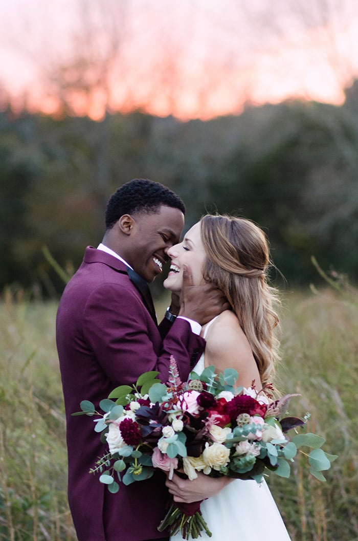 Moody Blush and Burgundy Wedding Shoot Hey Wedding Lady