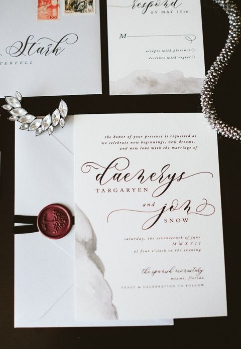 Game of Thrones Inspired Wedding Invitation