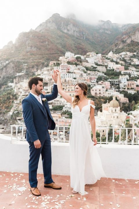 Bride and Groom Dancing in Positano