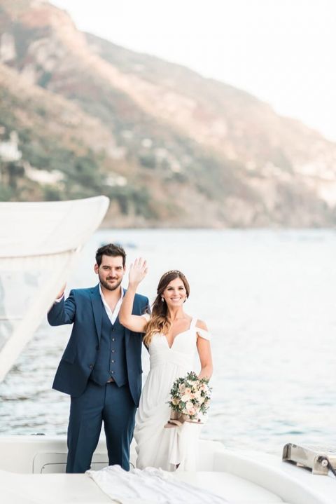 Getaway Boat for an Amalfi Coast Destination Wedding
