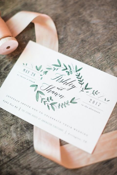 Greenery Wreath Invitations