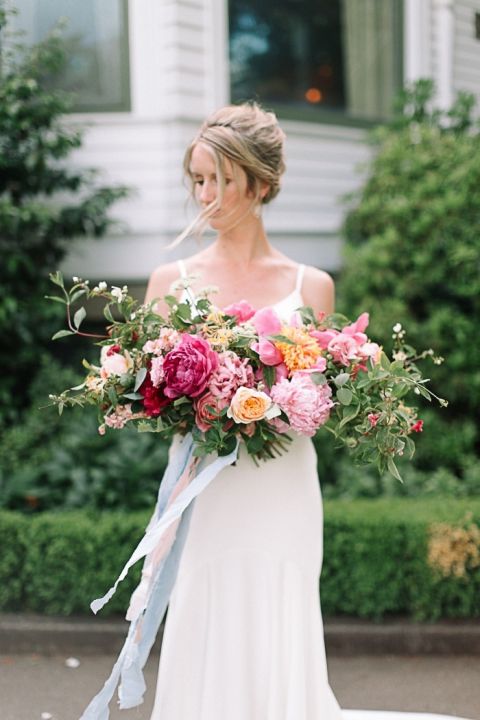 Garden Romance Wedding Shoot with an Organic Pink Bouquet