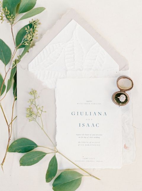 Textural Neutral Wedding Invitations