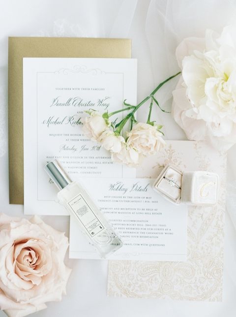 Blush and Gold Wedding Invitation Suite