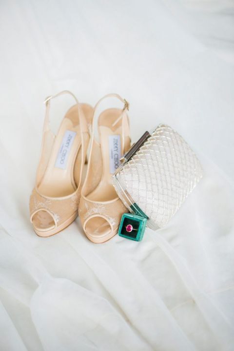 Gold, Emerald, and Ruby Bridal Accessories 