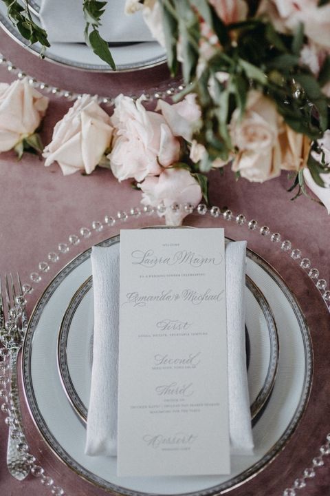 Dusty Rose and Silver Place Setting