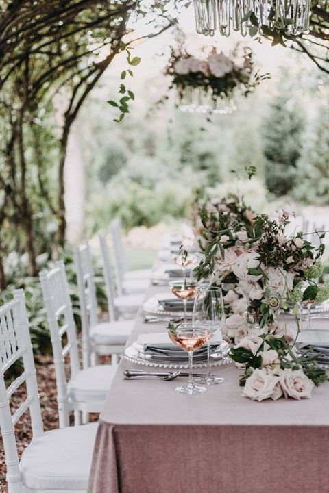 Moody Mauve Garden Party with Rosé Cocktails