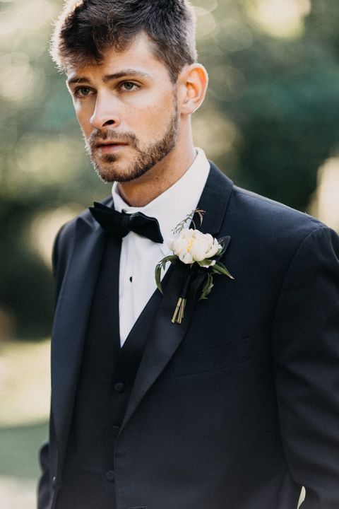 Three Piece Suit for a Stylish Black Tie Groom 