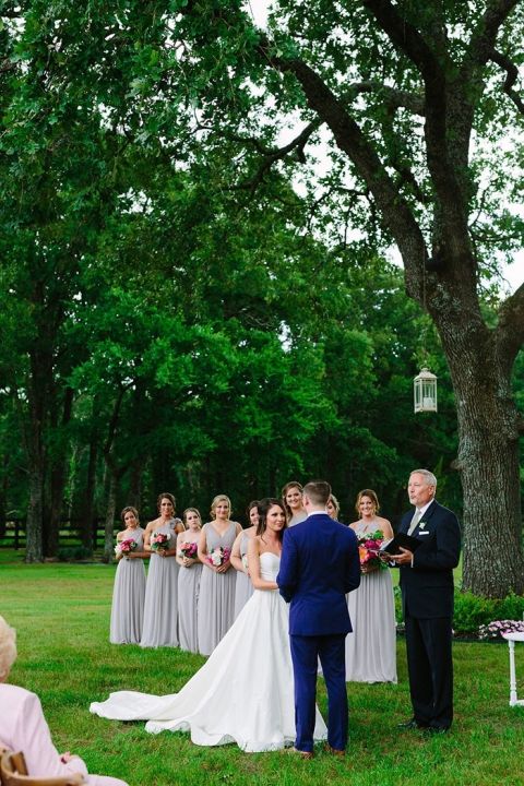 Hanging Lanterns and Summer Greenery for a Rustic Texas Wedding Ceremony