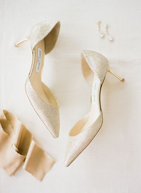 Gold Glitter Bridal Shoes