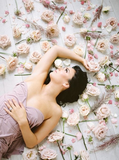 Dreamy Lavender and Peach Floral Bridal Shoot