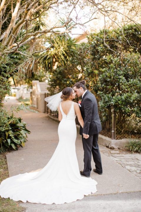 Stunning Fitted Crepe Wedding Dress